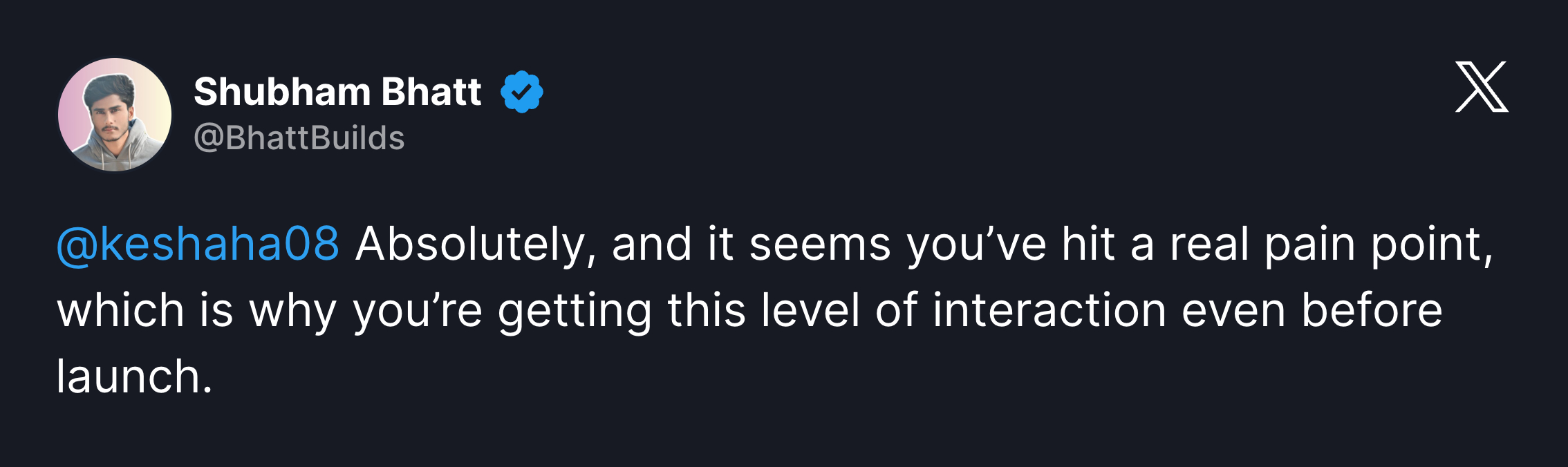 Tweet praising Commandly